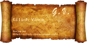 Gilich Vince névjegykártya